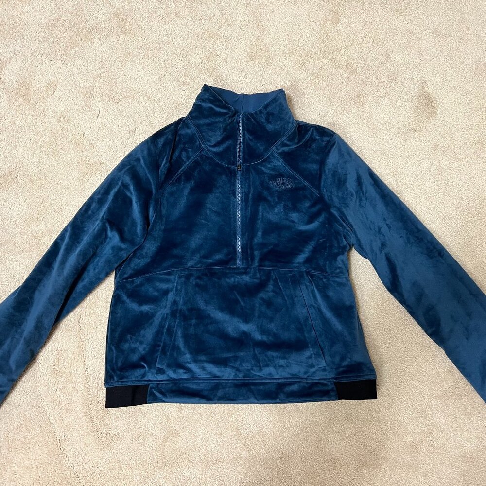 THE NORTH FACE Women's Shelbe Raschel Pullover, Blue Wing Teal Reversible Size M